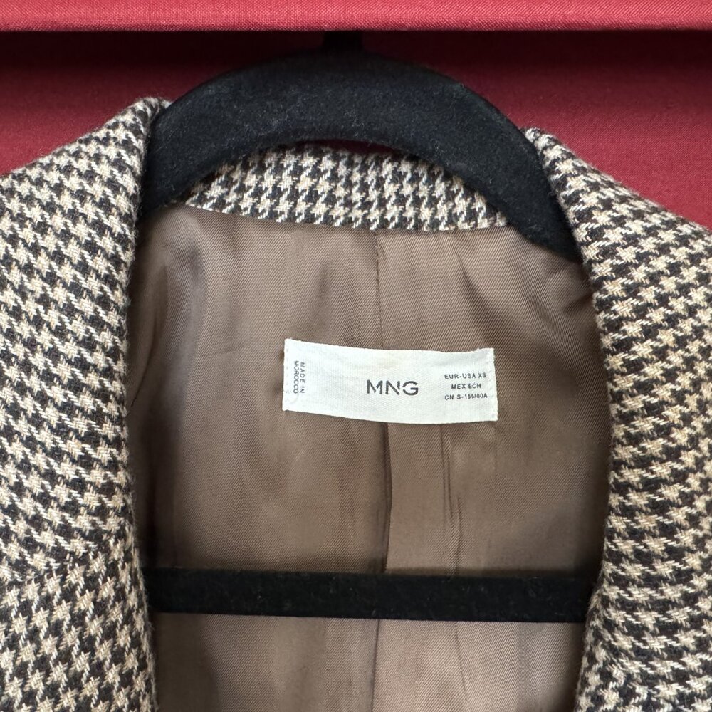 Mango Brown Houndstooth Suit Jacket - image 4